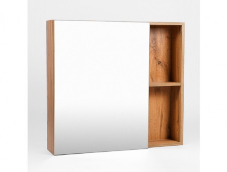 Зеркало-Шкаф «Viant» Бостон, LED Подсветка, Подвесное, Дуб Вотан, 70x70см (VBOS70-ZSH)