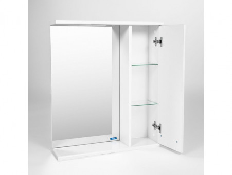 Зеркало-Шкаф «Viant» Милан, LED Подсветка, Подвесное, Белое, 60x70см (VMIL60-ZSHR)