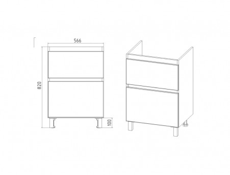 Тумба с Раковиной «Viant» Мальта Como 60, Напольная, Белая, 60x84см (VMAL60COBEL-T2Y)