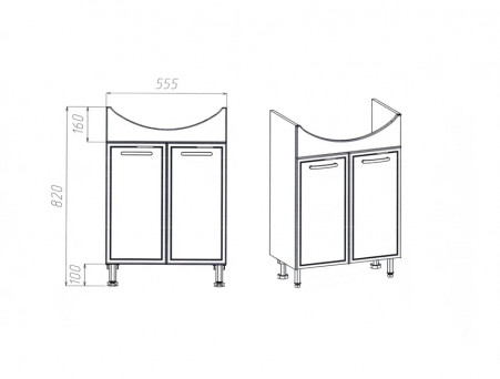Тумба с Раковиной «Viant» Милан Балтика 60, Напольная, Белая, 61x85см (VMIL60BA-T2ST)