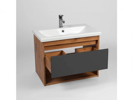 Тумба с Раковиной «Viant» Бостон Como 70, Подвесная, Дуб Вотан, 70x52см (VBOS70COG-T1YP)