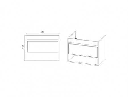 Тумба с Раковиной «Viant» Бостон Como 70, Подвесная, Дуб Вотан, 70x52см (VBOS70COG-T1YP)