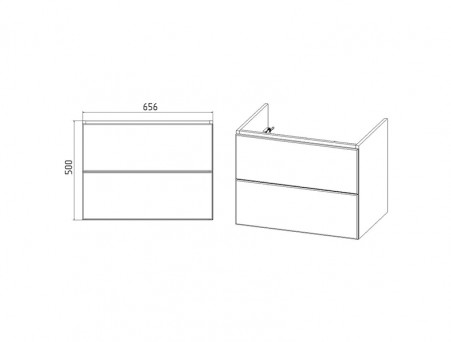 Тумба с Раковиной «Viant» София Como 70, Подвесная, Графит, 70x0см (VSOF70COG-T2YP)