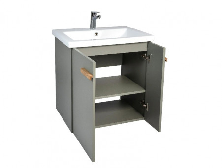 Тумба с Раковиной «Viant» Мюнхен Como 60, Подвесная, Хаки, 60x67см (VMUN60COH-T2STP)