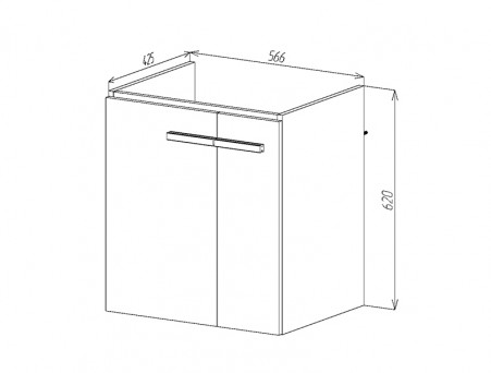 Тумба с Раковиной «Viant» Мюнхен Como 60, Подвесная, Белая, 60x67см (VMUN60COBEL-T2STP)