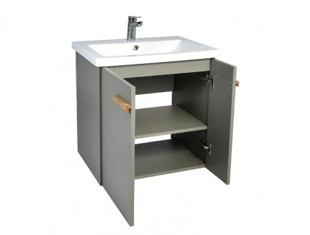 Тумба с Раковиной «Viant» Мюнхен Como 70, Подвесная, Хаки, 70x67см (VMUN70COH-T2STP)