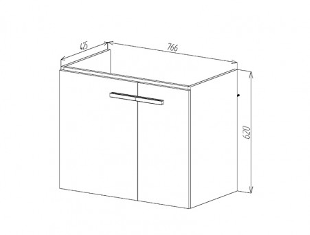 Тумба с Раковиной «Viant» Мюнхен Como 80, Подвесная, Хаки, 80x67см (VMUN80COH-T2STP)