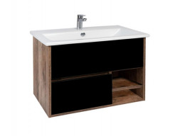 Тумба с Раковиной «Viant» Люксембург Элина 75, Подвесная, Черная, 75x58см (VLUX75ELCH-T2YP)