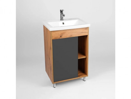 Тумба с Раковиной «Viant» Бостон Como 50, Напольная, Дуб Вотан, 50x84см (VBOS50COG-T1ST)