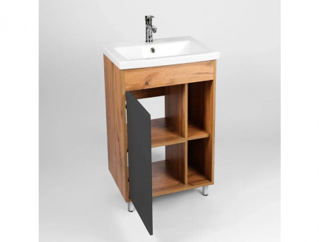 Тумба с Раковиной «Viant» Бостон Como 50, Напольная, Дуб Вотан, 50x84см (VBOS50COG-T1ST)