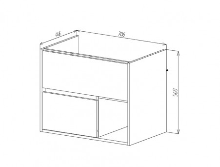 Тумба с Раковиной «Viant» Люксембург Элина 75, Подвесная, Кейптаун, 75x58см (VLUX75ELD-T2YP)