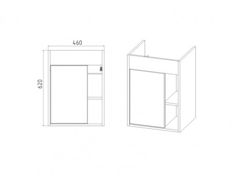 Тумба с Раковиной «Viant» Бостон Como 60, Подвесная, Дуб Вотан, 60x64см (VBOS60CO-T1STP)