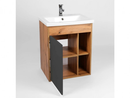 Тумба с Раковиной «Viant» Бостон Como 60, Подвесная, Дуб Вотан, 70x64см (VBOS60COG-T1STP)