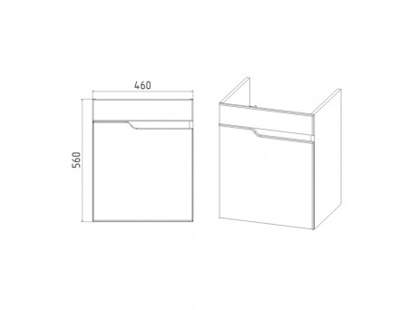 Тумба с Раковиной «Viant» Куба Como 50, Подвесная, Белая, 50x58см (VKUB50CO-T1STP)