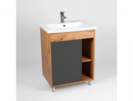 Тумба с Раковиной «Viant» Бостон Como 70, Напольная, Дуб Вотан, 70x84см (VBOS70COG-T1ST)