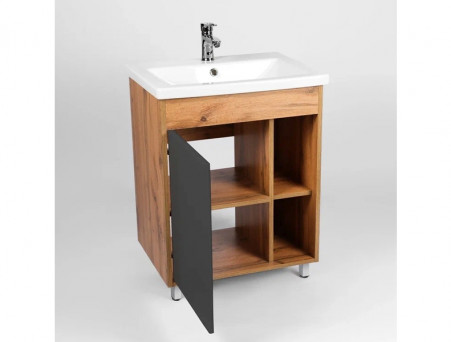 Тумба с Раковиной «Viant» Бостон Como 70, Напольная, Дуб Вотан, 70x84см (VBOS70COG-T1ST)