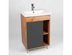 Тумба с Раковиной «Viant» Бостон Como 60, Напольная, Дуб Вотан, 60x84см (VBOS60COG-T1ST)
