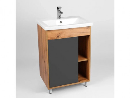 Тумба с Раковиной «Viant» Бостон Como 60, Напольная, Дуб Вотан, 60x84см (VBOS60COG-T1ST)