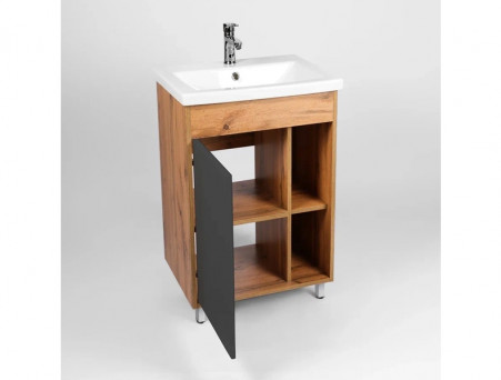 Тумба с Раковиной «Viant» Бостон Como 60, Напольная, Дуб Вотан, 60x84см (VBOS60COG-T1ST)