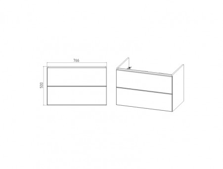 Тумба с Раковиной «Viant» София Como 80, Подвесная, Белая, 80x52см (VSOF80CO-T2YP)