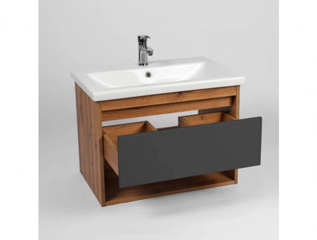 Тумба с Раковиной «Viant» Бостон Como 80, Подвесная, Дуб Вотан, 80x52см (VBOS80COG-T1YP)