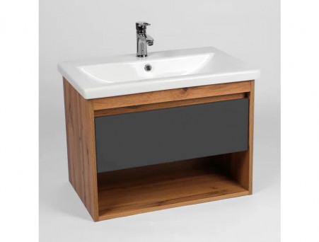 Тумба с Раковиной «Viant» Бостон Como 80, Подвесная, Дуб Вотан, 80x52см (VBOS80COG-T1YP)