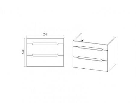 Тумба с Раковиной «Viant» Марсель Como 70, Подвесная, Белая, 70x54см (VMAR70CO-T2YP)