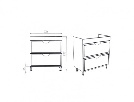 Тумба с Раковиной «Viant» Лима Como 80, Напольная, Белая, 80x85см (VLIM80CO-T2Y)