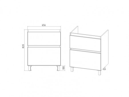 Тумба с Раковиной «Viant» Мальта Como 70, Напольная, Белая, 70x84см (VMAL70CO-T2Y)