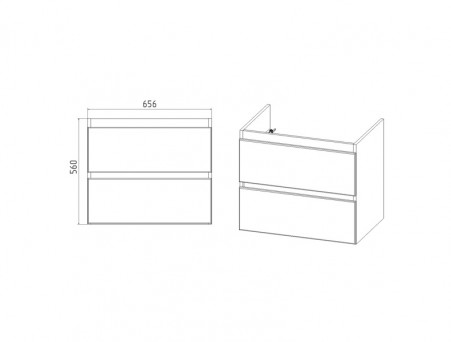 Тумба с Раковиной «Viant» Мальта Como 70, Подвесная, Белая, 70x58см (VMAL70CO-T2YP)