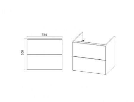 Тумба с Раковиной «Viant» София Como 60, Подвесная, Белая, 60x52см (VSOF60CO-T2YP)