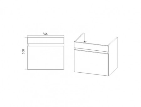 Тумба с Раковиной «Viant» Мальта Como 60, Подвесная, Белая, 60x52см (VMAL60CO-T1YP)