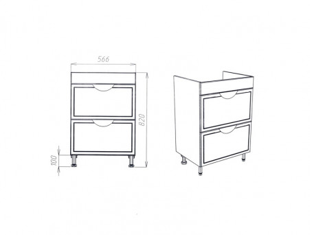 Тумба с Раковиной «Viant» Лима Como 60, Напольная, Белая, 60x85см (VLIM60CO-T2Y)