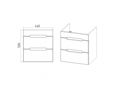 Тумба с Раковиной «Viant» Марсель Como 50, Подвесная, Белая, 50x52см (VMAR50CO-T2YP)