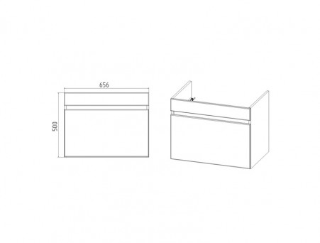 Тумба с Раковиной «Viant» Мальта Como 70, Подвесная, Белая, 70x52см (VMAL70CO-T1YP)