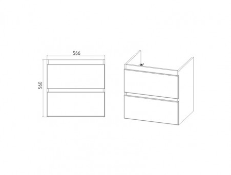 Тумба с Раковиной «Viant» Мальта Como 60, Подвесная, Белая, 60x58см (VMAL60CO-T2YP)