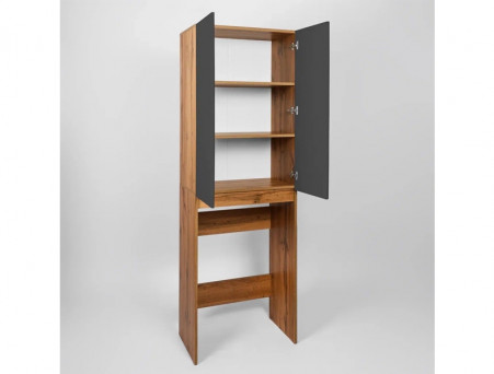 Шкаф над Стиральной Машиной «Viant» Бостон, Напольный, Графит, 64,5x190см (VBOS645G-SHSM)