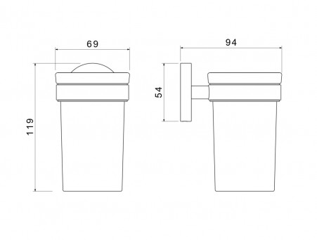 Стакан с Держателем «Aquatek» Европа, Белый Матовый (AQ4104CR)