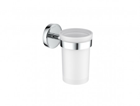 Стакан с Держателем «Aquatek» Европа, Белый Матовый (AQ4104CR)