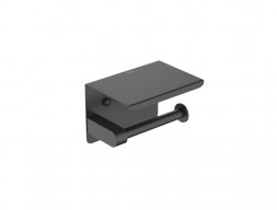 Держатель Туалетной Бумаги «Aquatek» Европа, с Полкой, Черный Матовый (AQ4939MB)