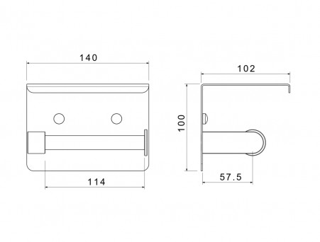 Держатель Туалетной Бумаги «Aquatek» Европа, с Полкой, Черный Матовый (AQ4939MB)