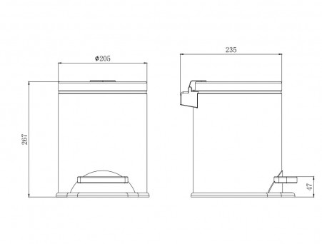 Мусорное Ведро «Aquatek» Вега, с Педалью, Черный Матовый (AQ4016MB)
