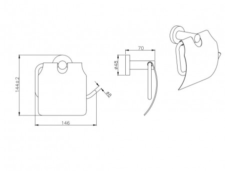 Держатель Туалетной Бумаги «Aquatek» Вега, с Крышкой, Хром (AQ4009CR)