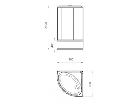 Душевая Кабина «Comforty» Высокий Поддон, 215x90x90, Крезет (300WG)