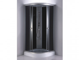 Душевая Кабина «Comforty» Низкий Поддон, Задняя Стеклянная Панель Черная, 210x80x80, Серый (СF5881E-A)