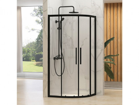 Душевое Ограждение «Comforty» Прозрачное Стекло 6мм, 195x90x90, Черный Профиль (A511)