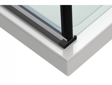 Душевое Ограждение «Comforty» Прозрачное Стекло 6мм,190x100x100, Черный Профиль (SZ161+SZ166 1000мм)