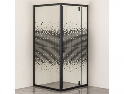 Душевое Ограждение «Comforty» Прозрачное Стекло с Узором, 185x90x90, Черный Профиль (30ВM)