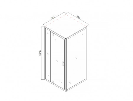 Душевое Ограждение «Comforty» Прозрачное Стекло с Узором, 185x90x90, Черный Профиль (30ВM)