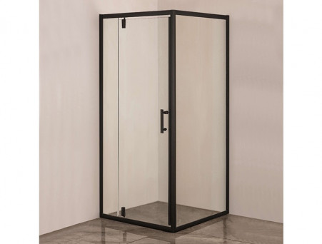 Душевое Ограждение «Comforty» Прозрачное Стекло, 185x90x90, Черный Профиль (30B)